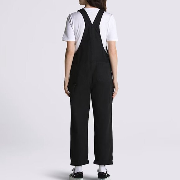 VANS Ground Work Overalls Black Size Small Carpenter Style Streetwear Utility - Picture 2 of 14